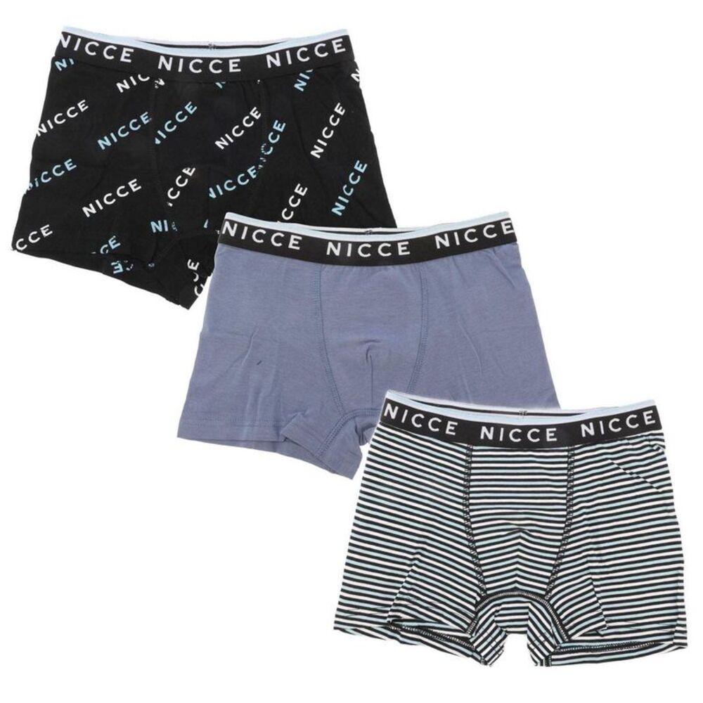 Nicce Boys Carlino Cotton Blend Boxer Shorts (Pack of 3) / Multicolored